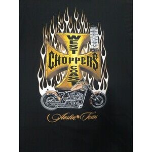 West Coast Choppers Flame shirt Large Black Motorcycle